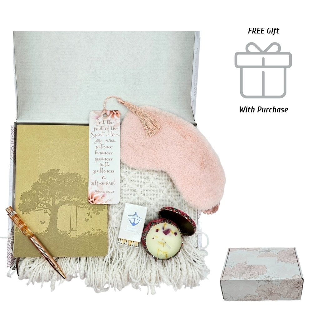 Tranquility Moments Womens Gift Set Ivory Throw Blanket Soft Christmas Birthday